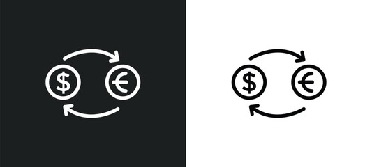Obraz premium exchanging icon isolated in white and black colors. exchanging outline vector icon from startup stategy and collection for web, mobile apps and ui.