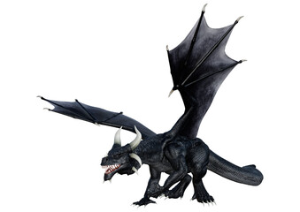 Fototapeta premium 3D Rendering Fairy Tale Dragon on White