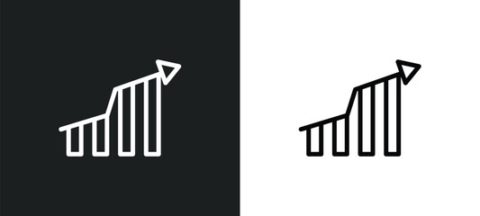 growth? icon isolated in white and black colors. growth? outline vector icon from strategy collection for web, mobile apps and ui.