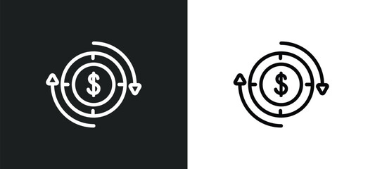 investment? icon isolated in white and black colors. investment? outline vector icon from strategy collection for web, mobile apps and ui.
