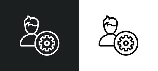 admin icon isolated in white and black colors. admin outline vector icon from strategy collection for web, mobile apps and ui.