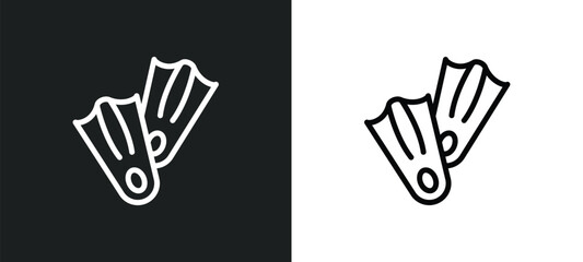 flippers icon isolated in white and black colors. flippers outline vector icon from summer collection for web, mobile apps and ui. © Premium Art