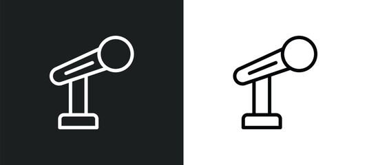 microphone voice icon isolated in white and black colors. microphone voice outline vector icon from technology collection for web, mobile apps and ui.