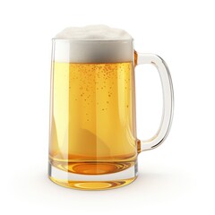 Cold and fresh beer mug isolated on white background