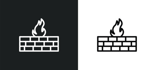 firewalls icon isolated in white and black colors. firewalls outline vector icon from technology collection for web, mobile apps and ui.