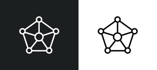 social graph icon isolated in white and black colors. social graph outline vector icon from technology collection for web, mobile apps and ui.