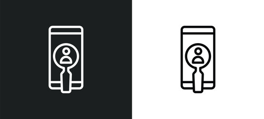 user research icon isolated in white and black colors. user research outline vector icon from technology collection for web, mobile apps and ui.