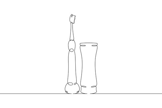 recommend clip art: Continuous one single line drawn Toothbrush.Dentistry. Hygiene. Teeth.