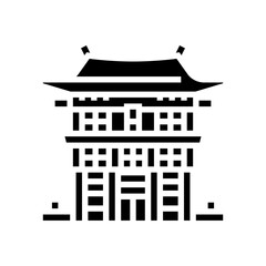 miko shrine maiden shintoism glyph icon vector. miko shrine maiden shintoism sign. isolated symbol illustration