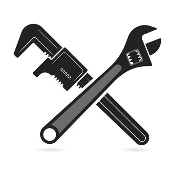 Pipe wrench vector illustration on a white background