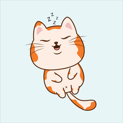 kawaii cat vector design suitable for t-shirt, logo, mug, sticker, etc.  Eps 10
