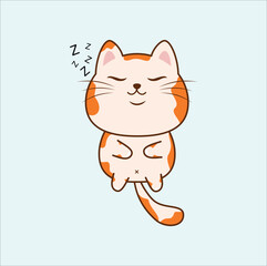 kawaii cat vector design suitable for t-shirt, logo, mug, sticker, etc.  Eps 10