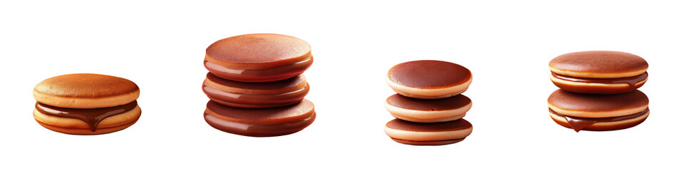 Japanese confection red bean pancake on a transparent background