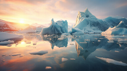 beautiful landscape of glaciers