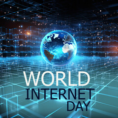 Fototapeta premium World Internet Day illustration background