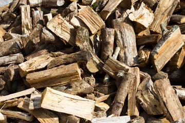 Firewood in the port of Combarro, Pontevedra, Galicia, Spain