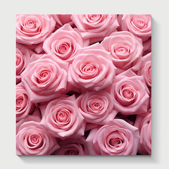 Many pink roses isolated on white, ai technology