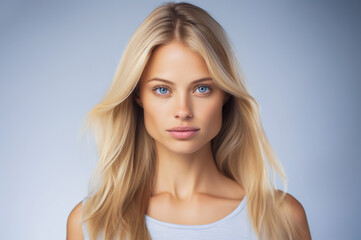 Naklejka premium A photo of blonde woman in studio shot