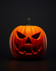 carved pumpkin on dark background, halloween ambiance