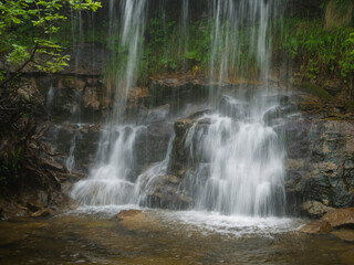 Fototapeta na wymiar Arroyo Enverao waterfall, Pas Valley, Cantabria, Spain