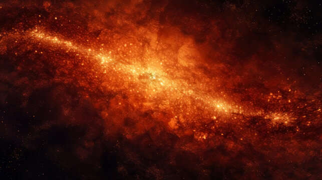 The red sun's atmosphere, sun with plasma and explosions background in space. supernova in space. 