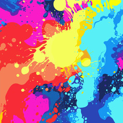 A Colorful Design With Paint Splashed On It