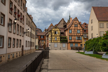 The town of Colmar in the French Alsace region with picturesque half-timbered houses and a fairytale atmosphere, the city is also called Little Venice