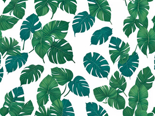 patterns from palm leaves on a white background