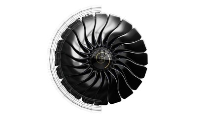 Jet engine on white background - 3D illustration