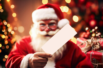 A photo of Christmas voucher with Santa Clause