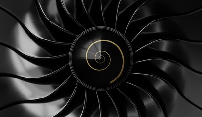 Jet engine blades - close-up - 3D illustration