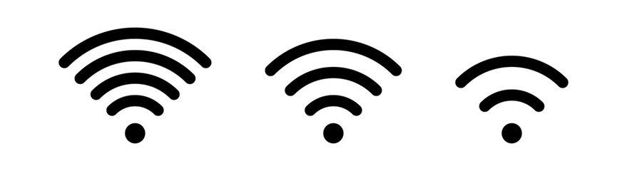 Wireless and wifi icon set. Wi-fi internet signal symbol , internet connection sign, Podcast flat vector icon