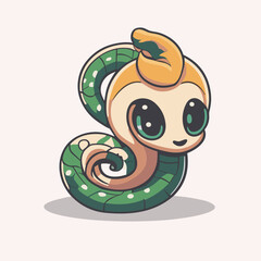 A cute mascot Snake logo simple vector art 