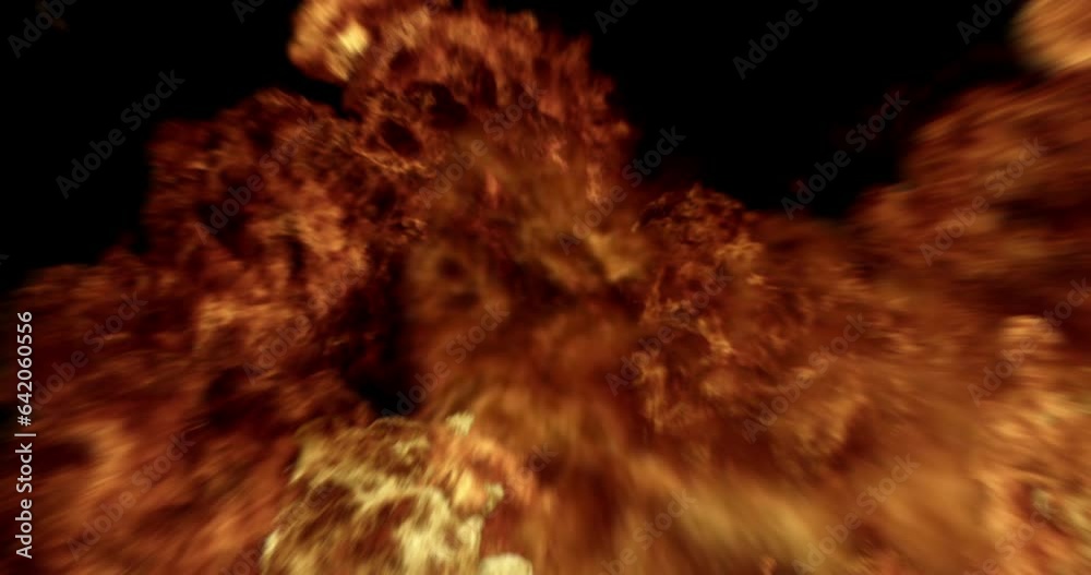 Canvas Prints powerful explosion. flames moving forward to the camera. 4k vfx element.