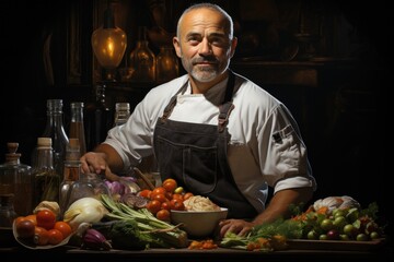 portrait of chef in the kitchen