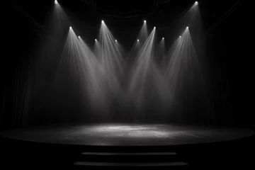 Keuken spatwand met foto Artistic performances stage light background with spotlight illuminated the stage for contemporary dance. Empty stage with monochromatic colors and lighting design. Entertainment show. © Artinun