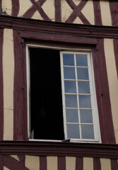 Historic window and wooden vigas 