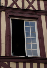 Fototapeta premium Historic window and wooden vigas 