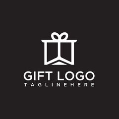 Gift logo design vector with creative modern concept style Pro Vector
