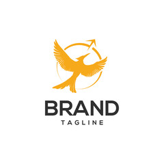 Modern strong and bold phoenix bird logo design for business and industry.