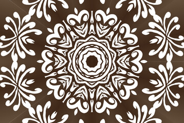 Beautiful colourful caleidoscope gradient flower art batik ethnic dayak borneo pattern background 