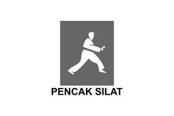 pencak silat sport vector line icon. sportsman, fighting stance. sport pictogram illustration.