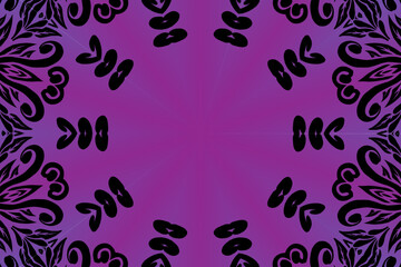 Beautiful colourful caleidoscope gradient flower art batik ethnic dayak borneo pattern background 