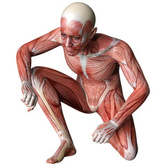 3D Rendering Male Anatomy Figure on White
