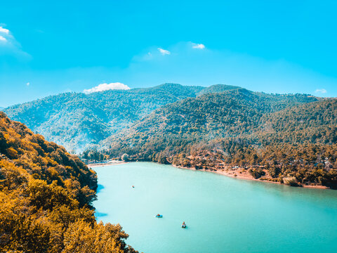 Lake boraboy and the mountains around the lake. Boraboy Lake is located in Amasya, Turkey.