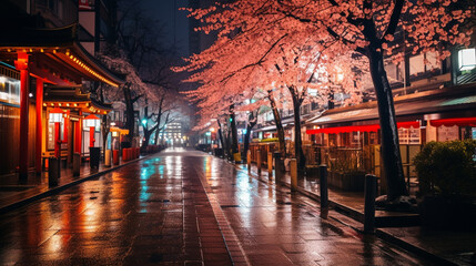 Fototapeta na wymiar 日本風の夜景