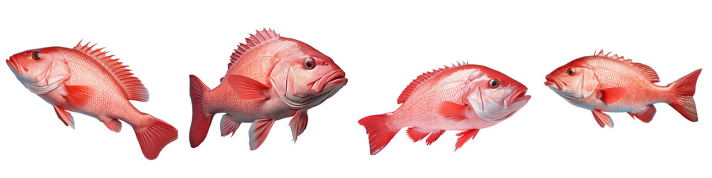 Fresh red grouper fish on a transparent background