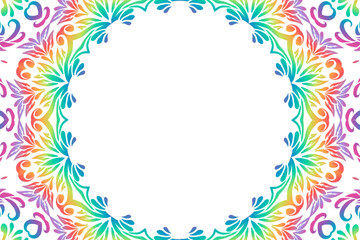 Beautiful colourful caleidoscope gradient flower art batik ethnic dayak borneo pattern background 