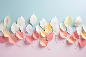 Soft Pastel Colorful Leaves