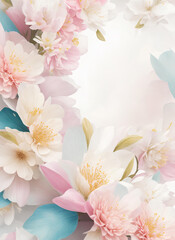 Colorful watercolor floral  background . AI